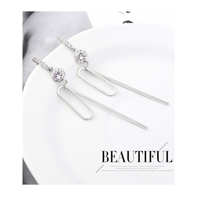 LRC Anting Tusuk Fashion Silver Plated Gold Fringed S925 Silver Pin Stud Earrings Y62305