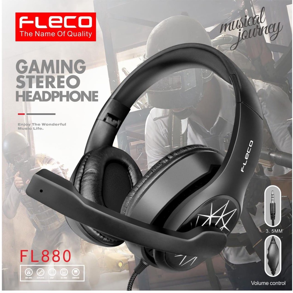 PROMO Headphone Headset bando gaming komputer hp Fleco FL880 Megabass