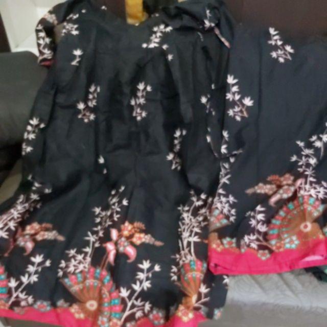 Batik Couple Pria Wanita Dewasa Dan Hem/gamis Anak Motif Kipas (bisa Cod)