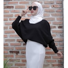 lasperal batwing crop top/atasan rajut wanita crop top terbaru/crop blouse motif kelelawar
