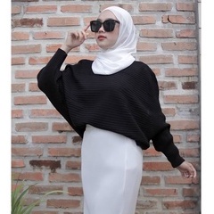 lasperal batwing crop top/atasan rajut wanita crop top terbaru/crop blouse motif kelelawar