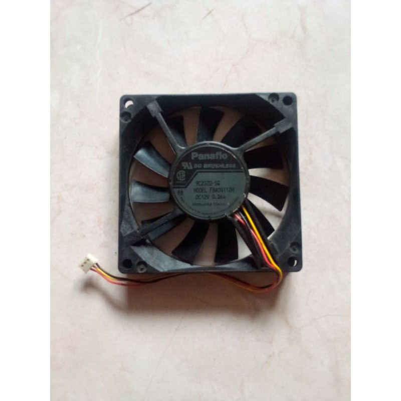 KIPAS FAN 8CM PROYEKTOR ORIGINAL PANAFLO FBA08T12H 12V 0.26A 3PIN GARANSI