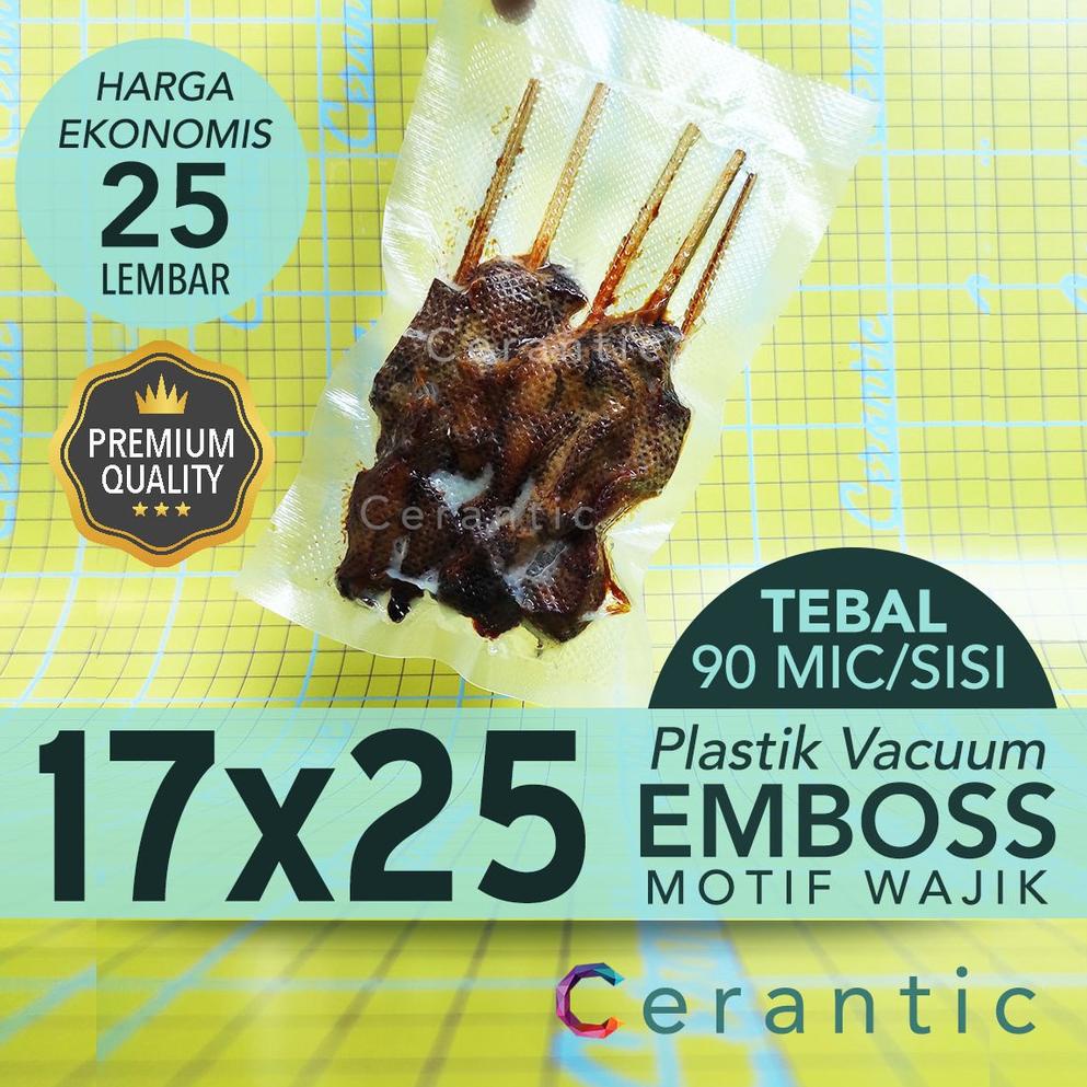 

(PROMO 9AF77) Plastik Vakum Embos 17 x 25 cm / Vacum Emboss / Vacuum Bag Embossed 17x25 isi 25 ≛