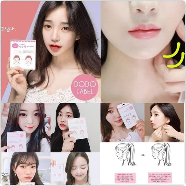 [40pcs] Takarai Selotip Penirus Wajah Tirus Tanpa Operasi - Dodo Label Stiker Korea Face Lift Tape For V Shape