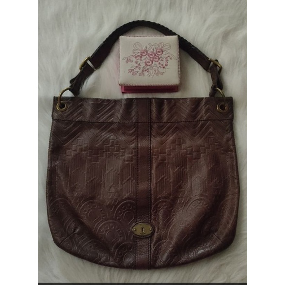 Fossil Deasy Embossed Leather bag preloved