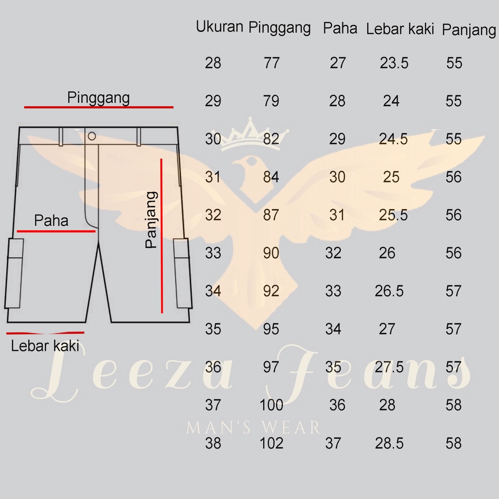 Celana Pendek Kanvas Original Dove Choice (Cardinal) // Celana Pria Kanvas Minyak Dove Choice Casual