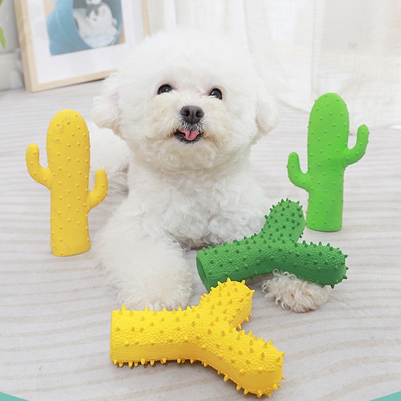 ★〓PetBest〓★ Puppy Dog Molar Cactus Latex Vocal Toy Pet Bite Resistant Vocal Toy