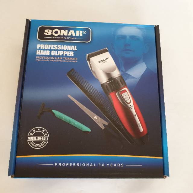 CUKUR RAMBUT SONAR CUKURAN SONAR CHARGE HAIR CLIPPER DENGAN PISAU KERAMIK SN-6011 KLIPER CAS