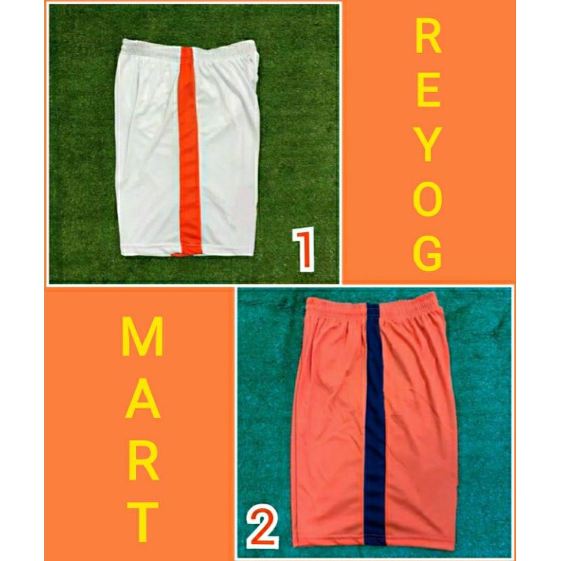 CELANA BOLA ORANGE PUTIH POLOS TANPA LOGO TERBARU 2021