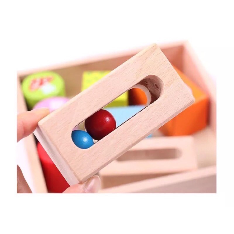 wooden discovery blocks - balok pengenalan bentuk - mainan motorik anak - kado anak - hadiah anak