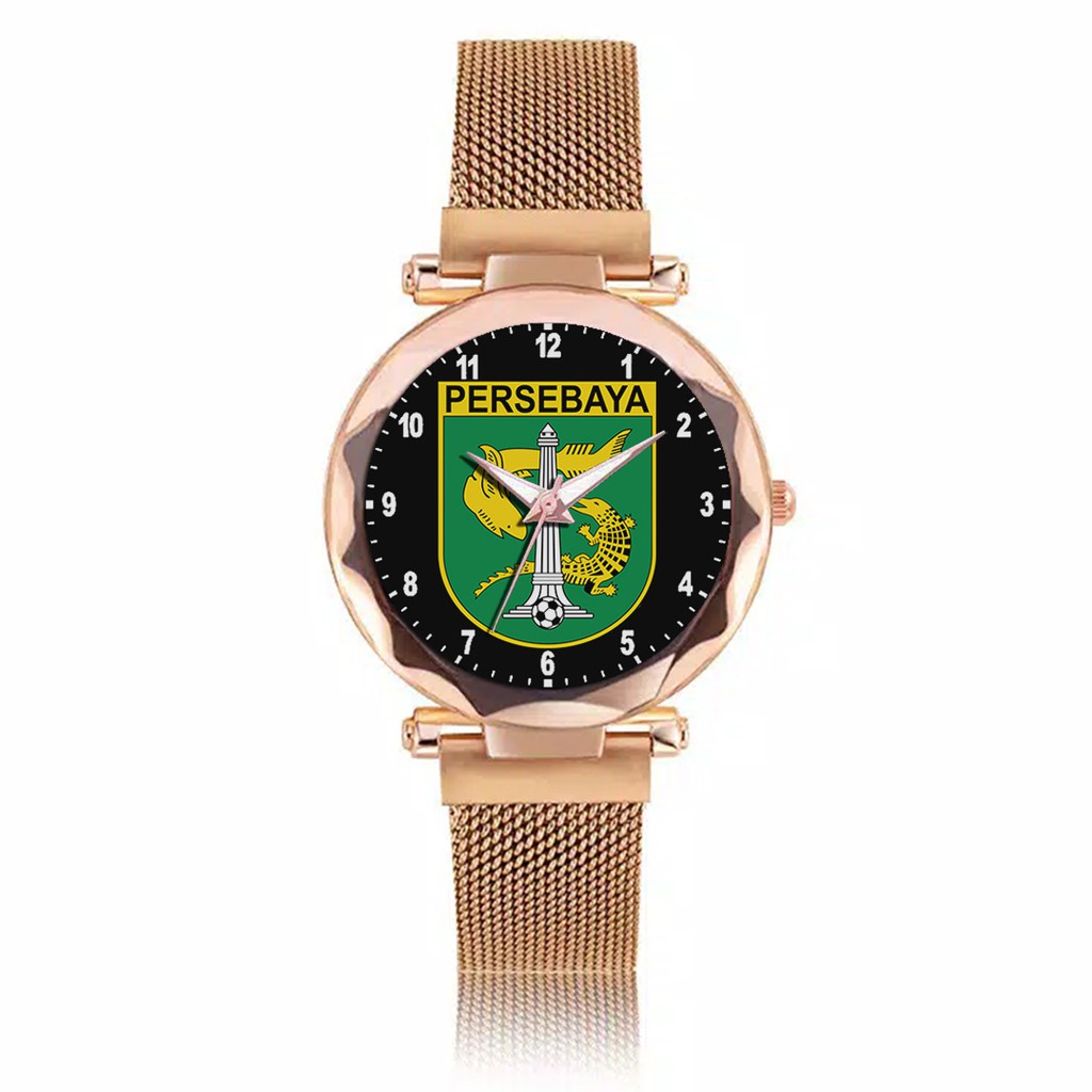 Jam Tangan Wanita Custom - Bonita PERSEBAYA MOTIF 4 Free Box &amp; Batre Cadangan