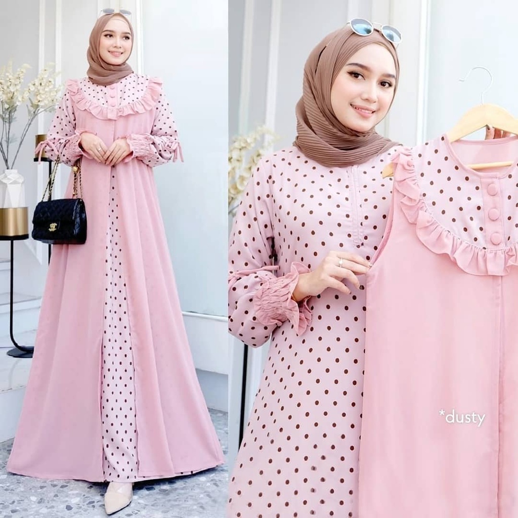 Gamis outer Busui Friendly Busana Muslimah terbaru gamis ceruti baby doll inner Dress Gamis syar'i terbaru