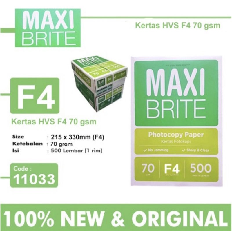 

Kertas HVS F4 70gr MAXI BRITE