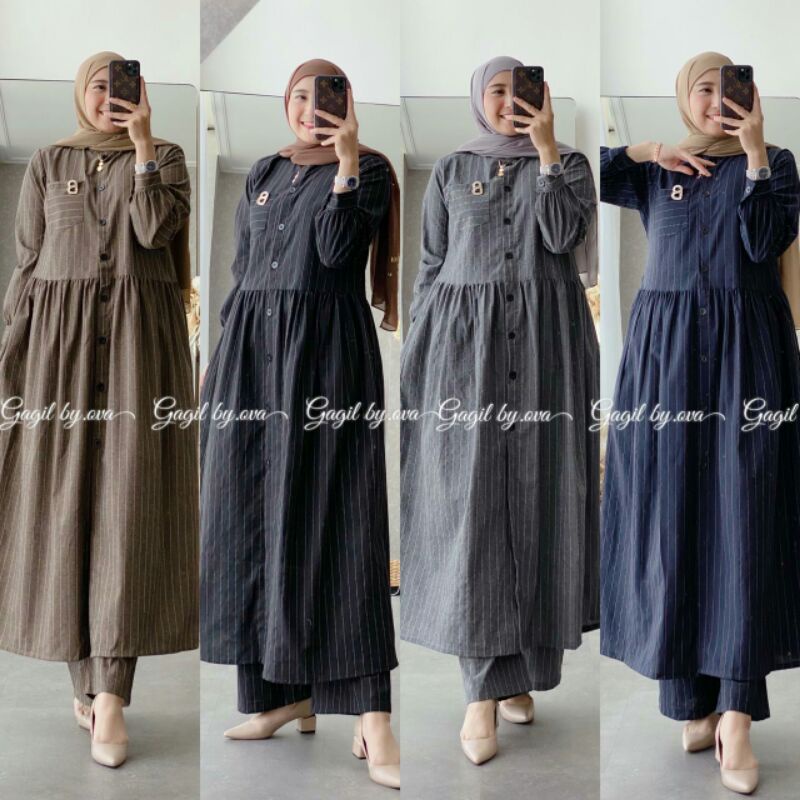 Ready siap kirim  SETELAN celana wanita terbaru stelan chanaya set celana 2 ori by gagil