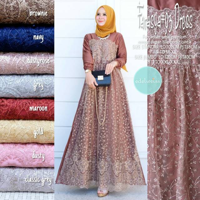 Farasya Dress #93 Tile Brukat Party Dress Big Size Jumbo xxxl Ld 130cm Gamis Brukat Jumbo Gamis Lebaran Terbaru Dress Muslimah Gaun Pesta Gamis Seragam Pernikahan Outfit Bridesmaid Gamis Broklat Jumbo Wanita xxxl Outfit Kondangan