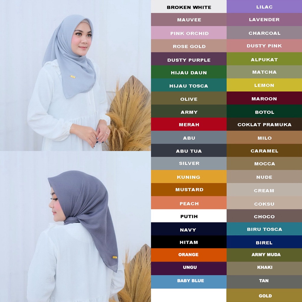 ZIRFA SCARF - Hijab Segi Empat Paris Voal Premium Jahit Tepi