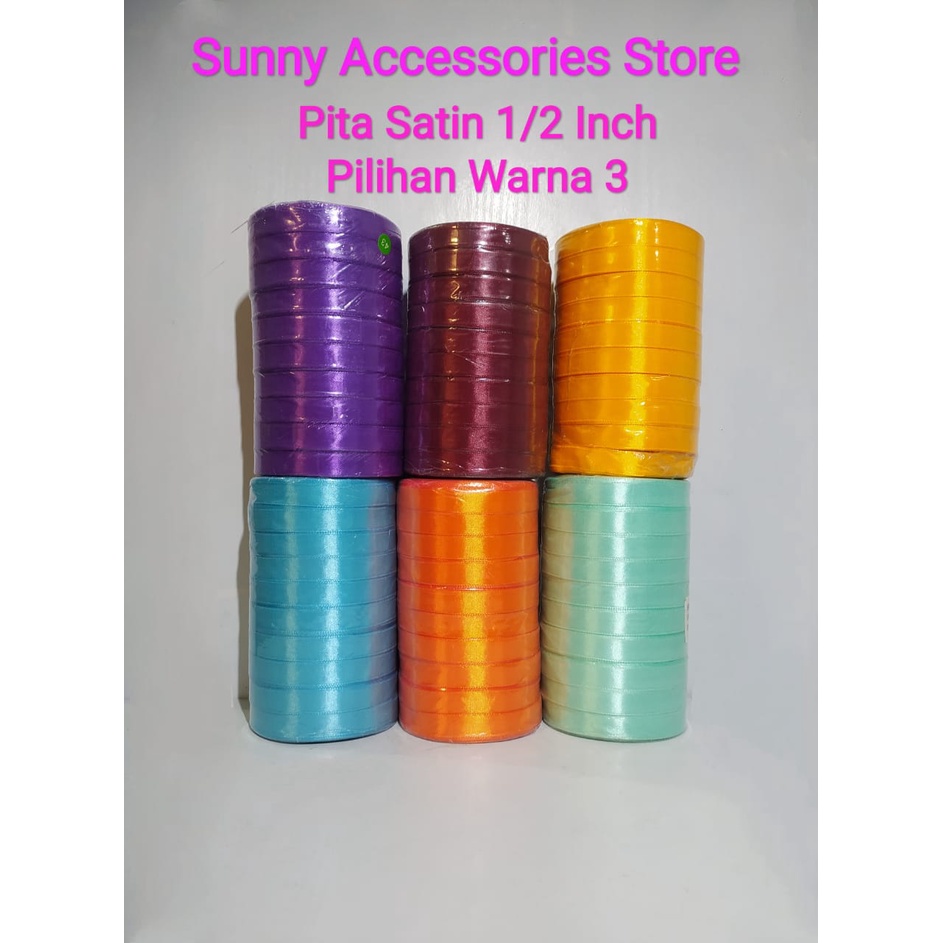 

Pita Satin Import 1/2 " 20 Yard Pilihan Warna 3 Premium Product (Per 1 Rol)