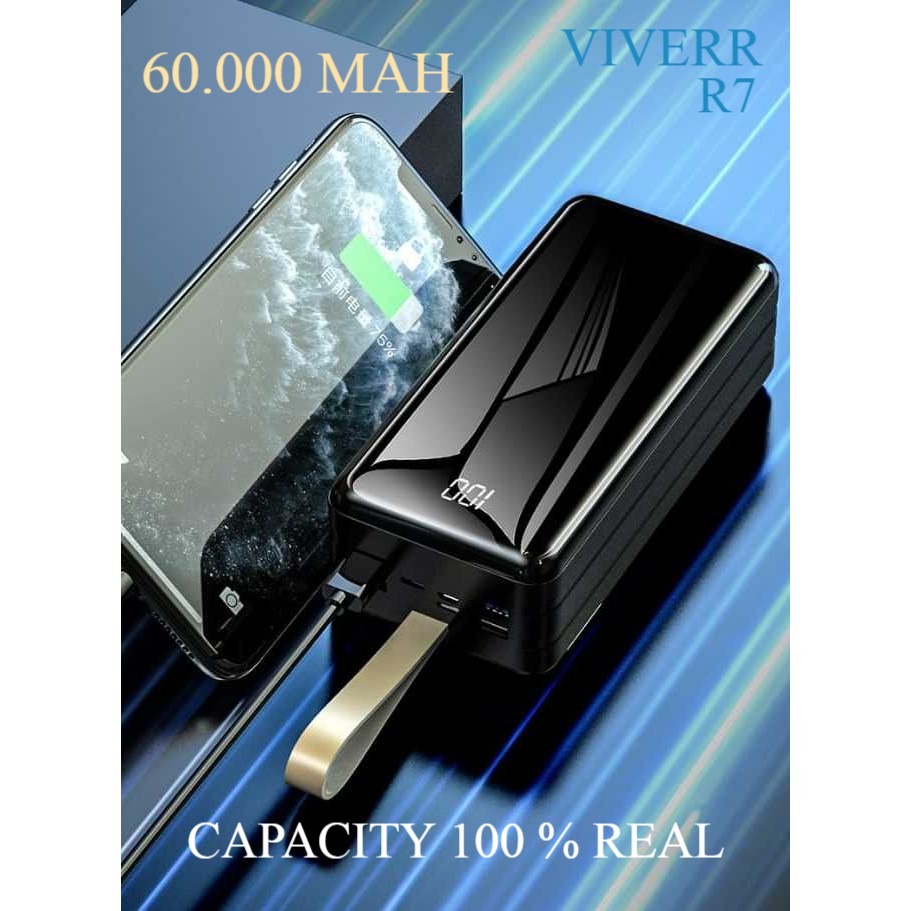 Powerbank VIVERR R7 Kapasitas 60.000 MAH REAL 100% Garansi 1 Tahun.