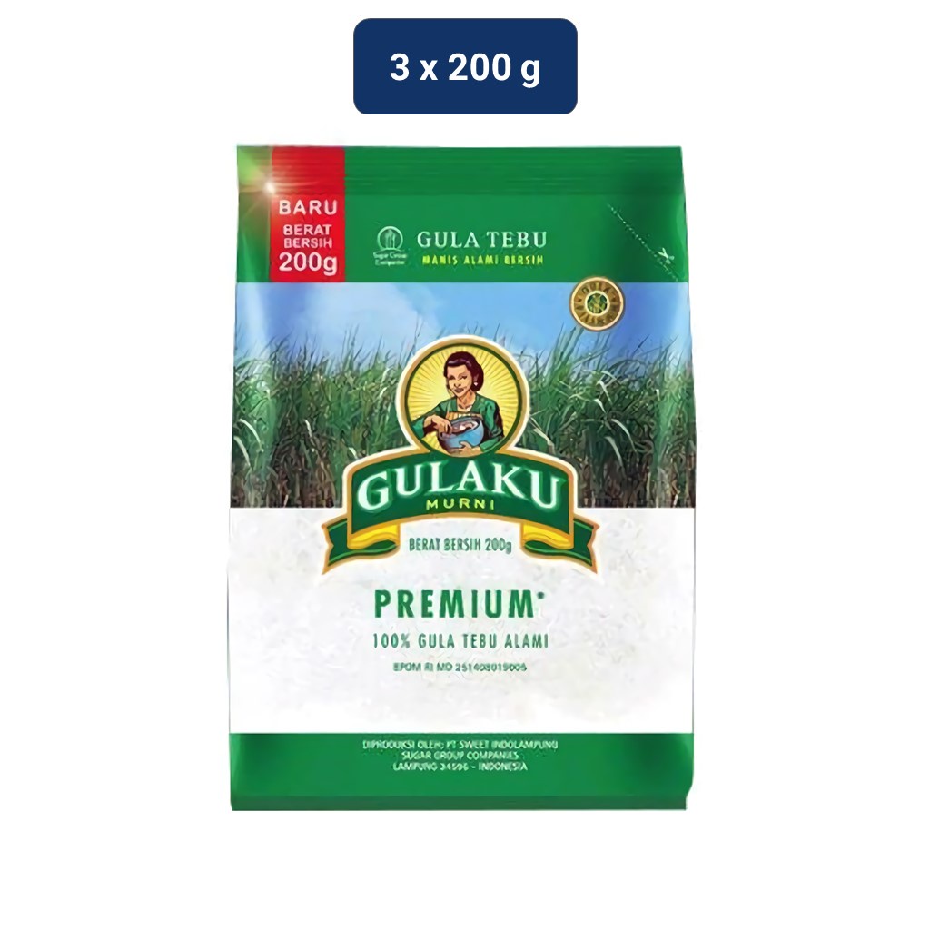Gulaku Sugar Pillow Pack Premium 3 x 200 gr