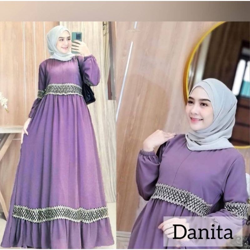 Danita Dress Fashion Wanita Hijab Kekinian Terbaru (Lilac)
