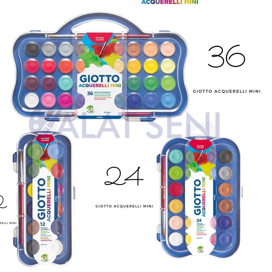 

R5јX Giotto Acquerelli Mini Set 12 ,24 ,36 Warna - Watercolor Cake - Cat Air - Giotto ♠Best Produk