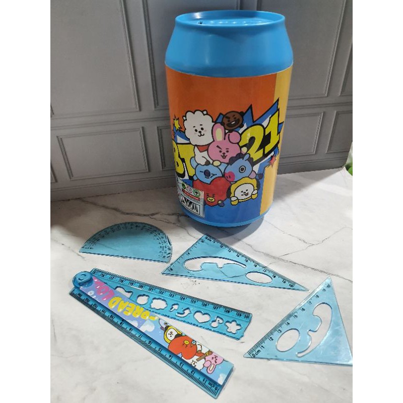 CELENGAN bahan PLASTIK BTS BT 21 ada bonuS Garisan set isi 4 pc-2