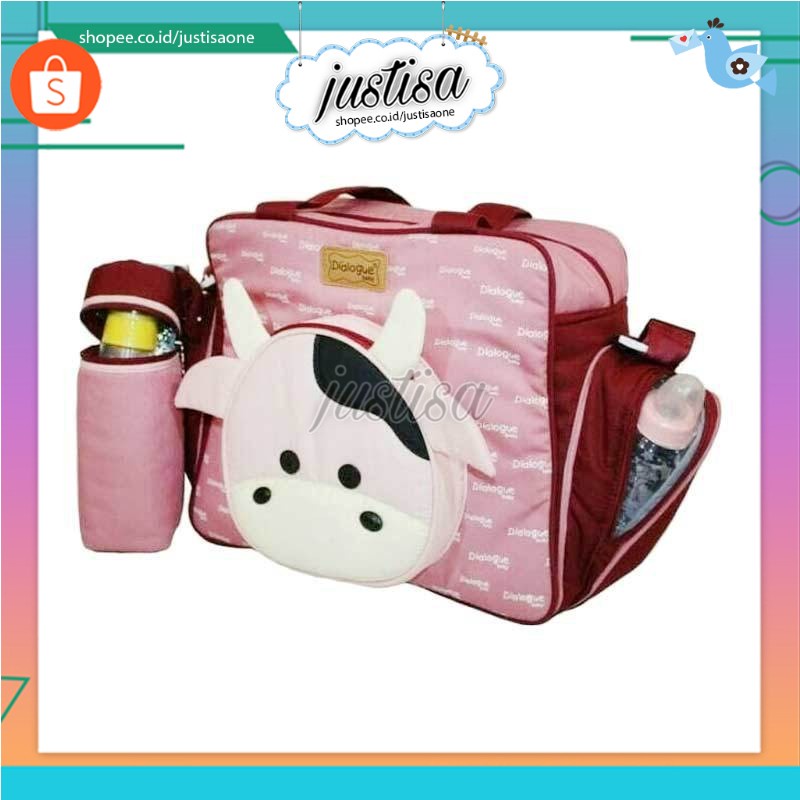 Promo !! Dialogue Baby Tas Medium Milky Series DGT 7126 - Tas Perlengkapan baby ukuran medium - Dialogue tas