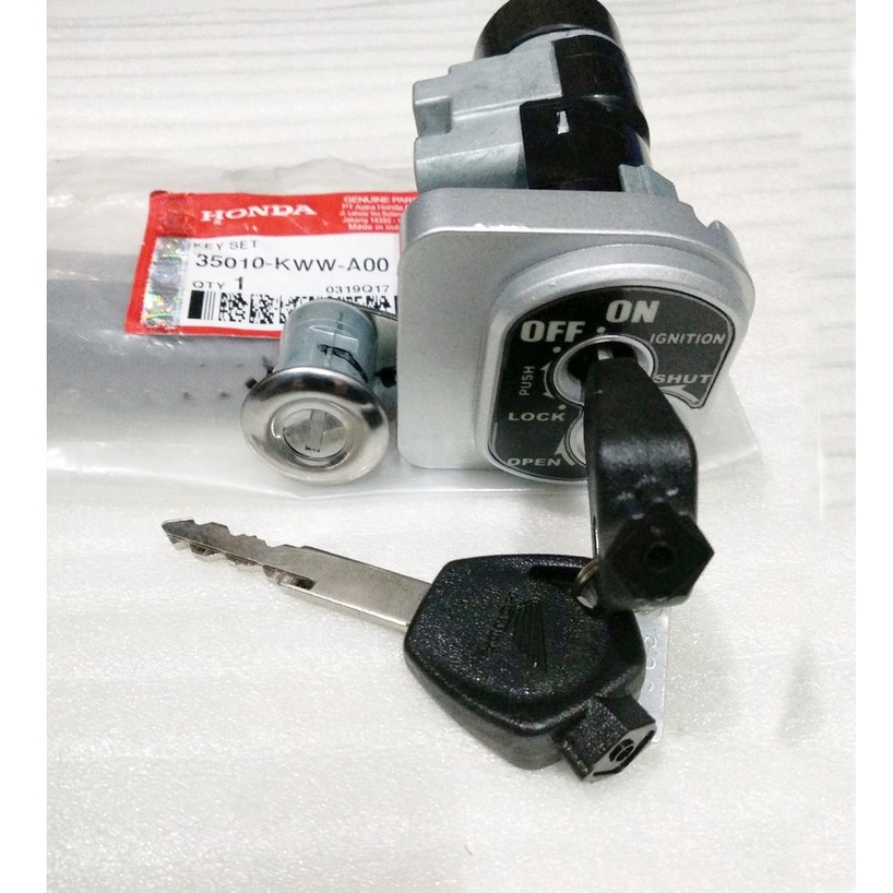 Kunci Kontak Original Honda  Keyset Key Set Assy Blade karbu 110  Scoopy Karbu ABS Revo FI 100% ori Kabel Soket 2