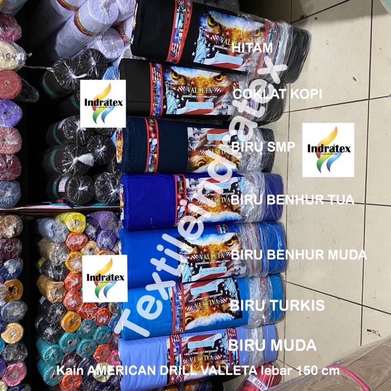 ( per setengah meter ) KAIN TWILL DRILL AMERICAN VALLETA TR20S BAJU CELANA chino SERAGAM DOKTER PERAWAT OK ALMAMATER APD PDL PDH setelan pakaian dinas wearpack