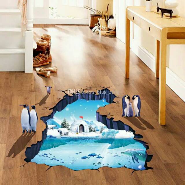 Wall Sticker 3D pinguin Stiker 3D