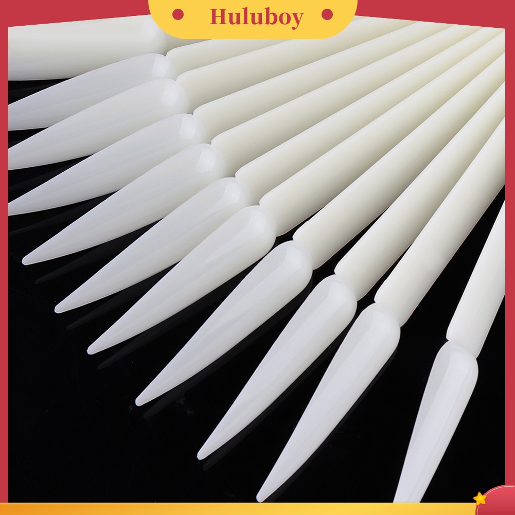 Huluboy Huluboy♡ 40pcs Display Kuku Palsu Bentuk Kipas Untuk Latihan Nail Art