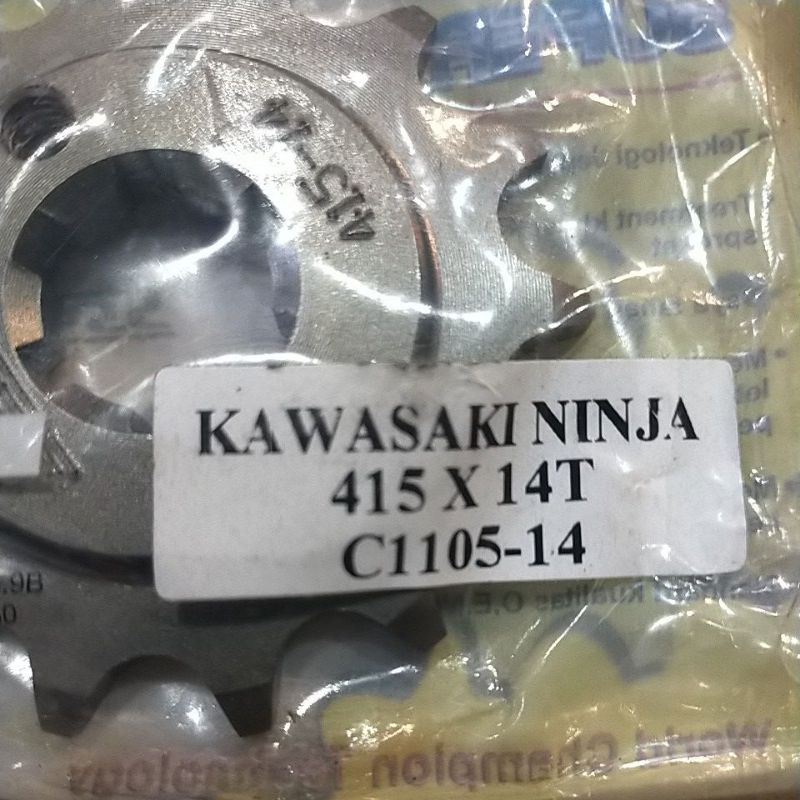 SSS GEAR GER DEPAN 415 JUPITER VIXION R15 MEGAPRO GL CB150R SUPRA SATRIA FU SMASH SHOGUN GIR FRONT SPROCKET-Sss 415x14 ninja150