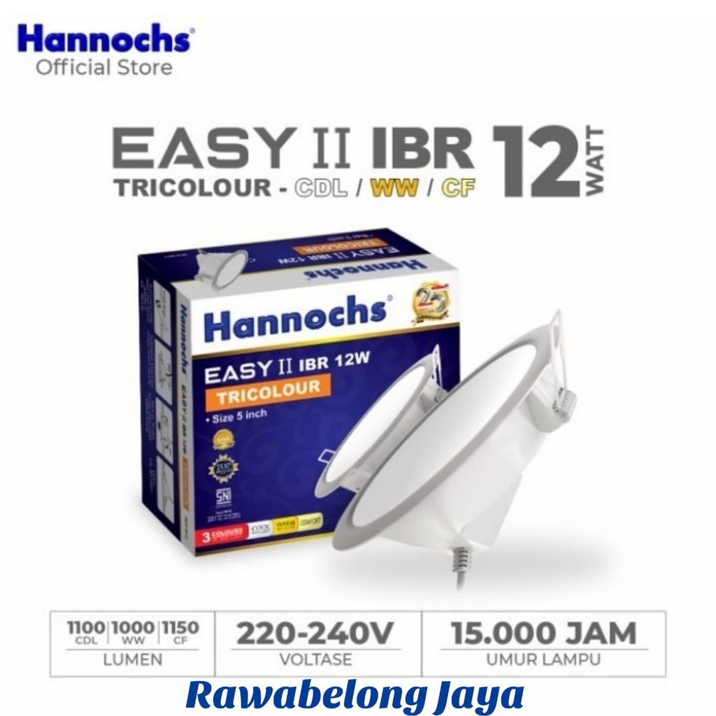 HANNOCHS - Lampu Downlight 12 watt (TRICOLOUR)