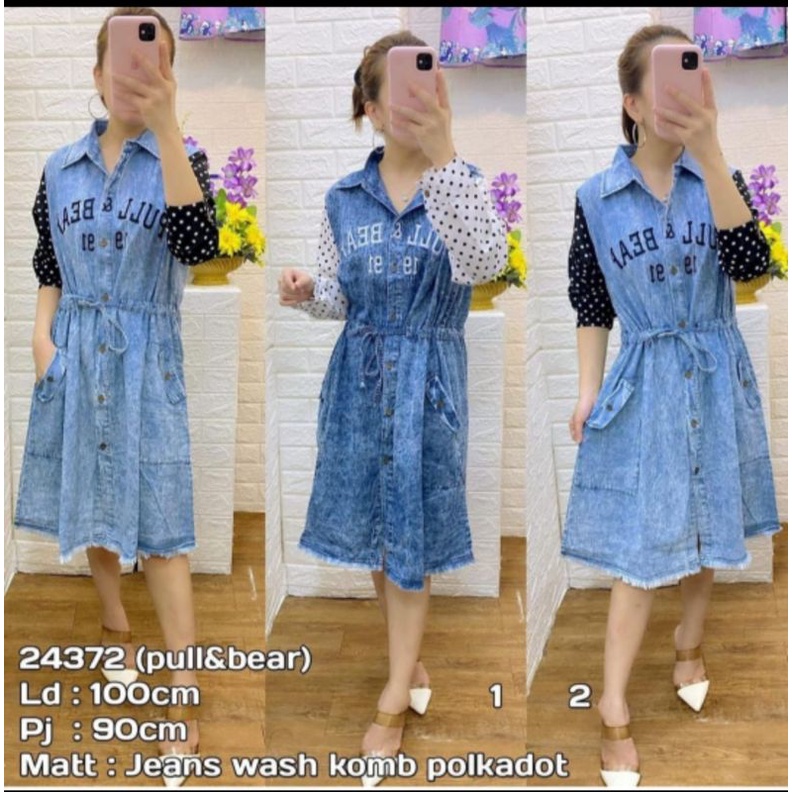 Tunik Levis Terbaru dengan kombinasi bordir dan tangan polkadot