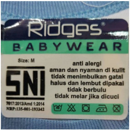 Singlet Bayi Tebal Merk Ridges | Kaos Dalam Anak Unisex | Sguna Eceran Satuan Katun Motif Sablon Print