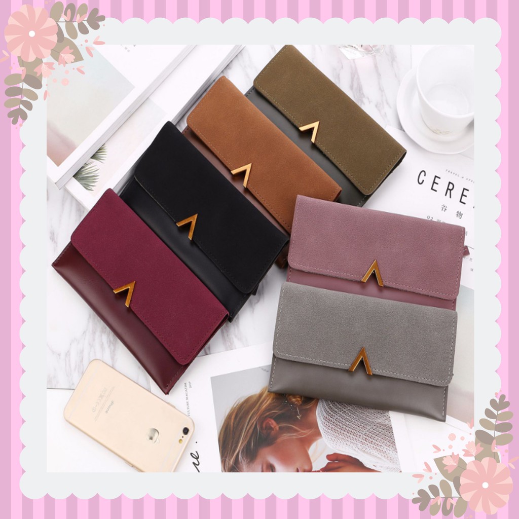 Dompet panjang lipat tipis elegan / Dompet wanita Murah simple import BOTUSI
