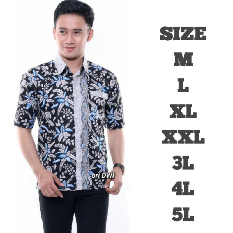 BIG SIZE kemeja batik lengan pendek Pria Hem batik pria baju batik Jumbo XXL 3L 4L 5L