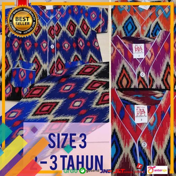 ON SALE.. SALE BAJU TIDUR ANAK KATUN 2-3TAHUN / PIYAMA BATIK ANAK CEWEK COWOK - 2-3 TAHUN, MERAH
