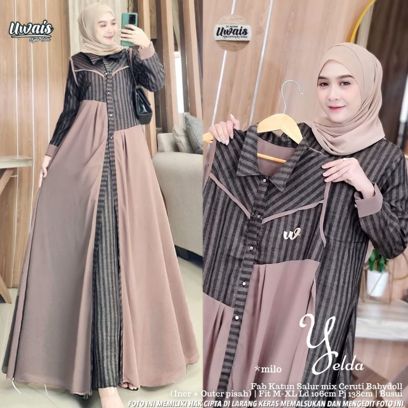 yelda ori by uwais gamis kaftan abaya terbaru bisa Cod