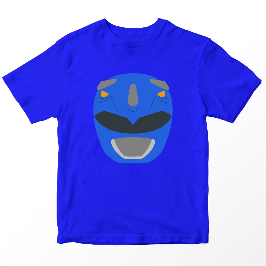 Kaos Power Rangers Anak Helm Ranger Biru Blue Helmet, Warna Biru Umur 1-10 Tahun