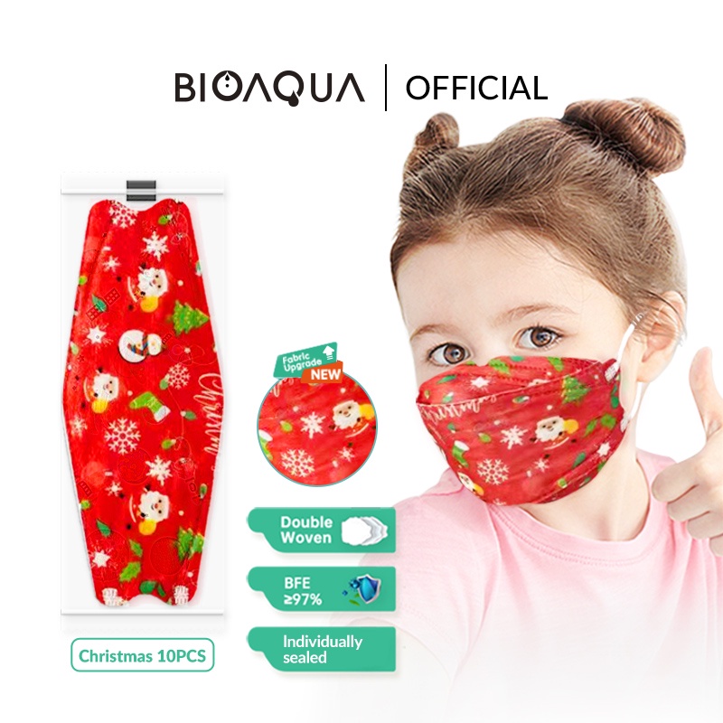 (Original) BIOAQUA Disposable Mask EVO Anak Motif N95 KN95 BFE 95% Masker Kesehatan wajah Kids 4ply