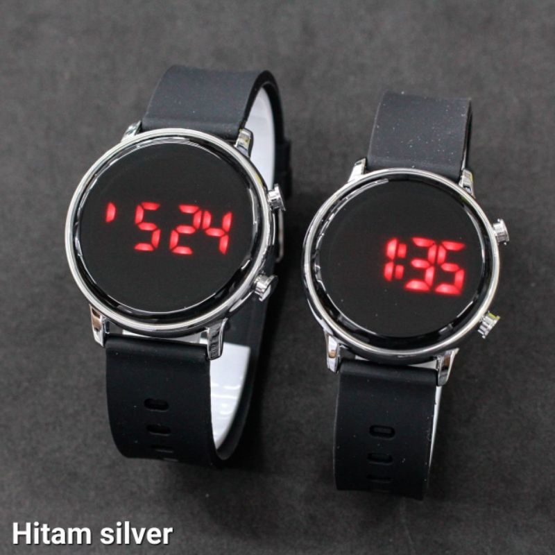 JAM TANGAN WANITA LED DIGITAL WATCH JSS 3415 SERIES TOP QUALITY TALI RUBBER WARNA BULAT TERBARU