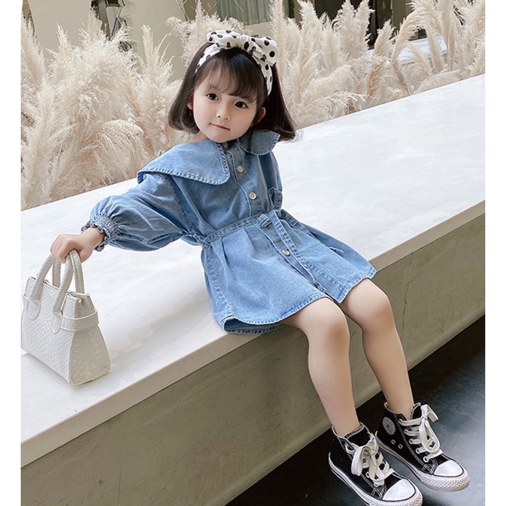 babyfit 2-6thn dress jeans SASSYANNE lengan panjang mini gaun anak perempuansc-0607r