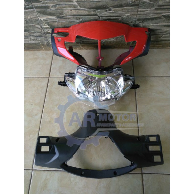 BATOK KEPALA DEPAN BELAKANG PLUS LAMPU SUPRA X 125 LAMA MERAH / Batok kepala depan belakang supra x 