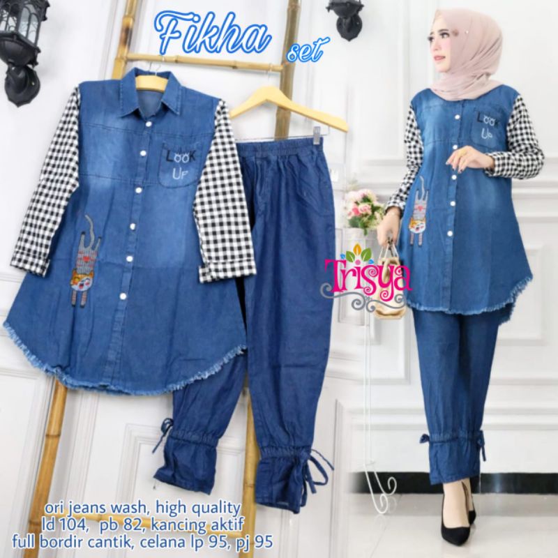 FIKHA SET//SETELAN JEANS