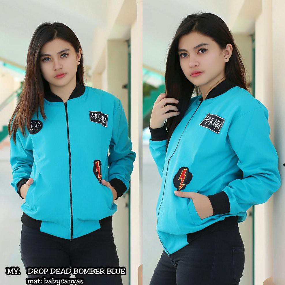 JAKET CEWEK Jaket Bomber Wanita - Bomber Pink Wanita - Bomber Biru Wanita