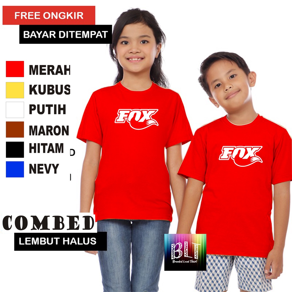 Promo Kaos  FOX  Anak Anak  Lengan Pendek Combed 30S Atasan Anak2 cowok cewek Kaos Murah kaos anak kartun kaos anak anime kaos anak murah kaos anak hits kaos viral