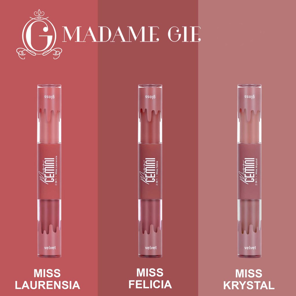 ★ BB ★ Madame Gie Miss Gemini 2 in 1 Gloss n Velvet - Make Up Lipstick