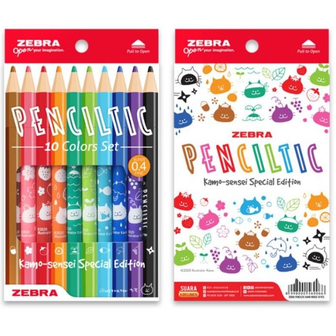 

~@~@~@~@] PENCILTIC FINELINER KAMO SET 10PCS LIMITED ZEBRA / PULPEN / BOLPEN