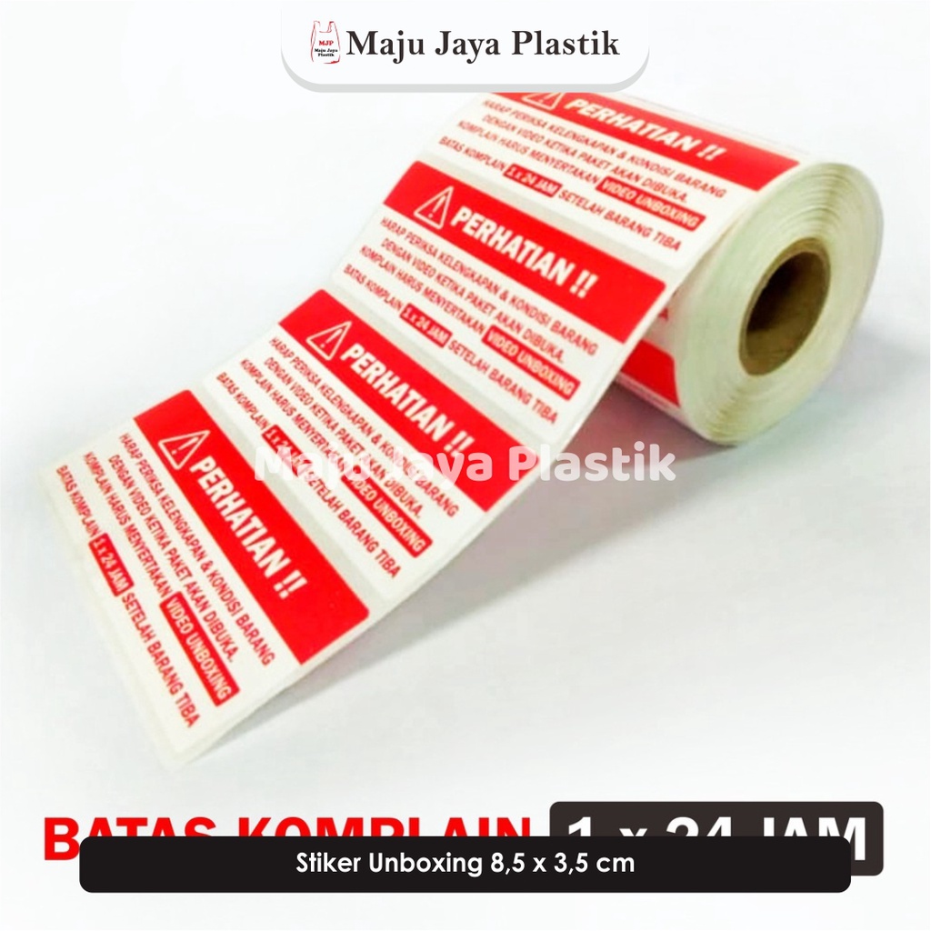 

(Isi 10pcs) Label Sticker Video Unboxing Stiker Perhatian Pengiriman Online Shop 85 x 35 mm